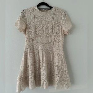 Gorgeous Tan/Beige/Nude Lace A-Line Cocktail Dress